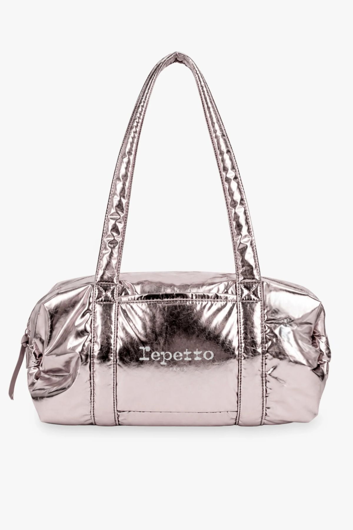 Sac polochon en nylon cuivré Repetto B0232NB rose