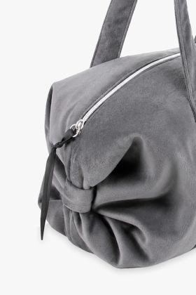 Repetto B0232V grey velvet duffel bag