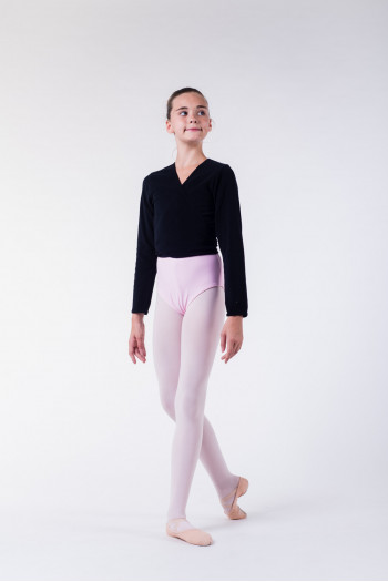 Repetto black fleece wrap-over top D105